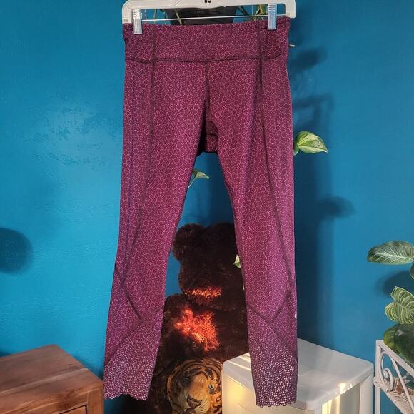 Lululemon Pants - Lululemon Tights Womens 8 Cranberry Geometric Performance‎ Flexible Quick Dry